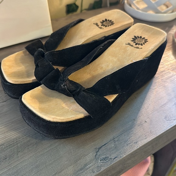 Y2K yellow box wedge sandals - Picture 5 of 8